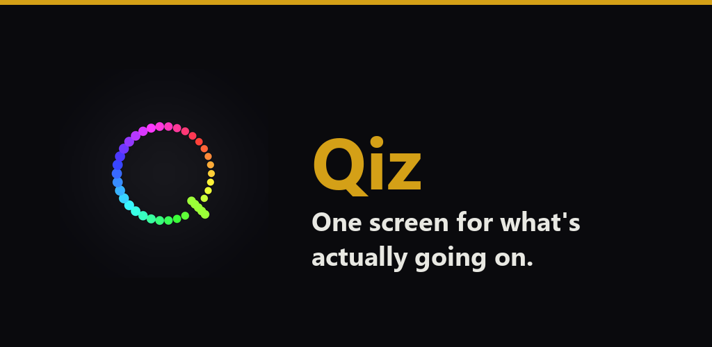 Qiz feature graphic: the Qiz mark on a gold ground