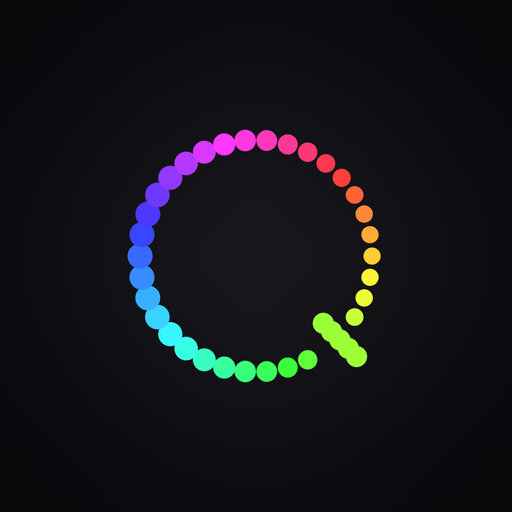 The Qiz icon: a white ring with a rising cyan mark on a black ground